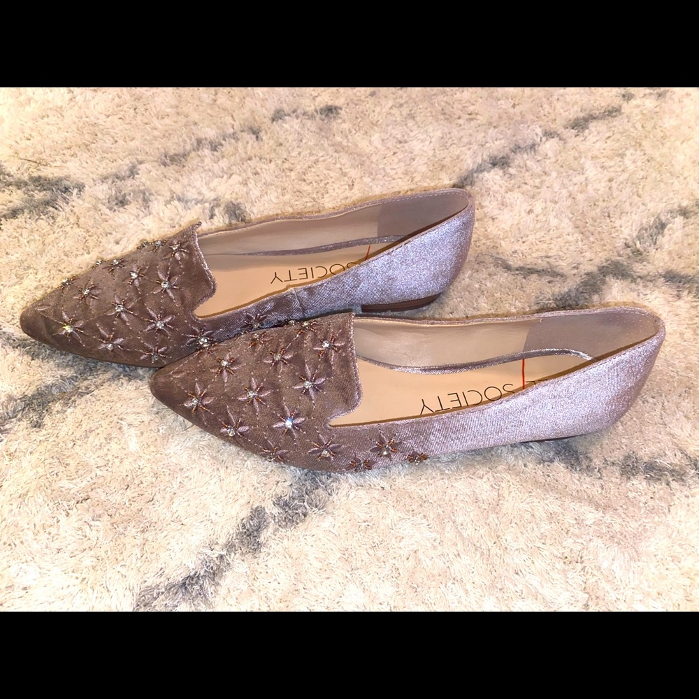 Sole Society Silver Plum Loafers